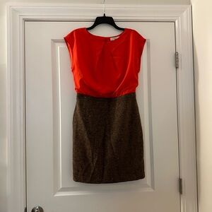 LOFT Red and Brown Sleeveless Dress
